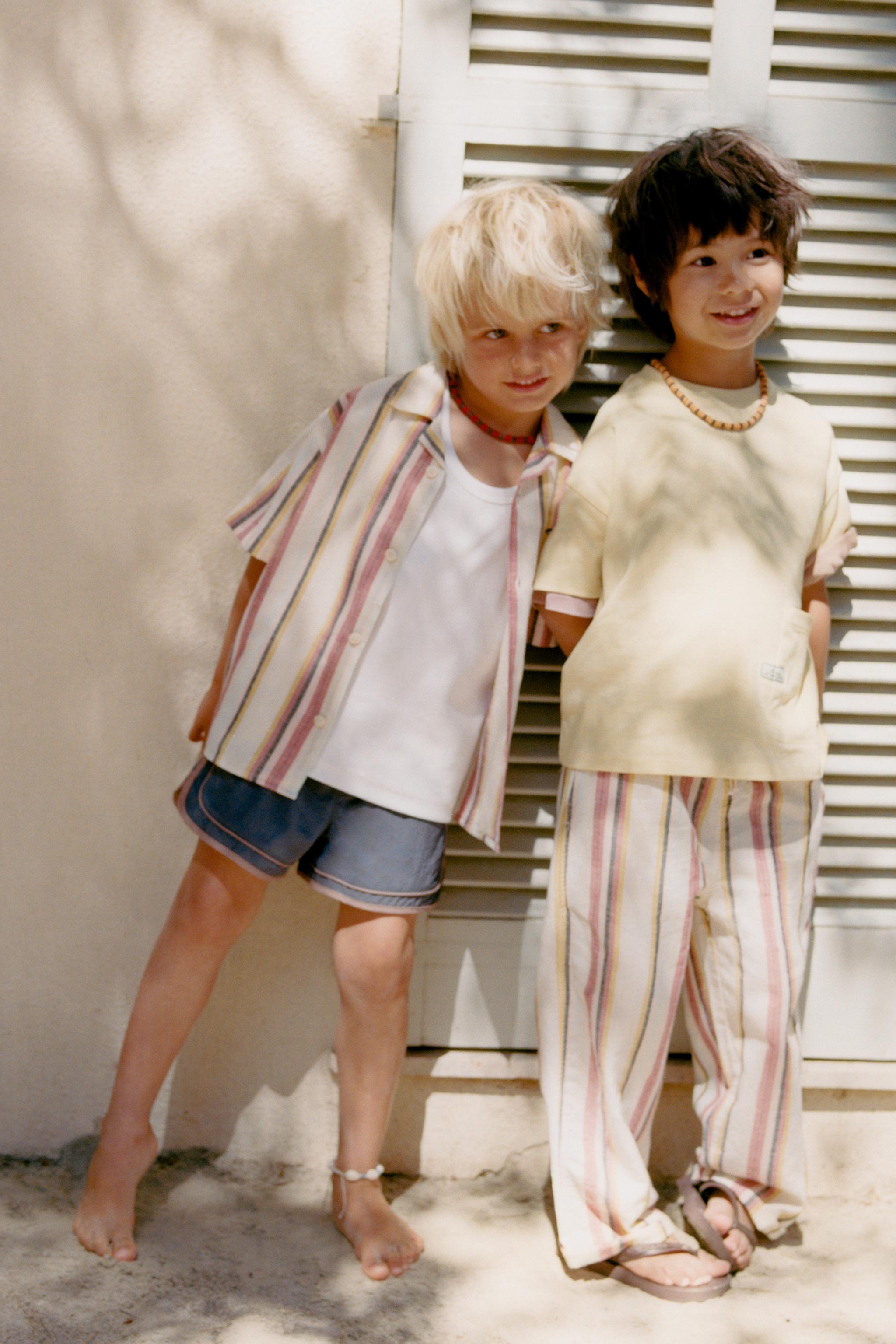 CHEMISE À RAYURES AVEC COTON ET LIN